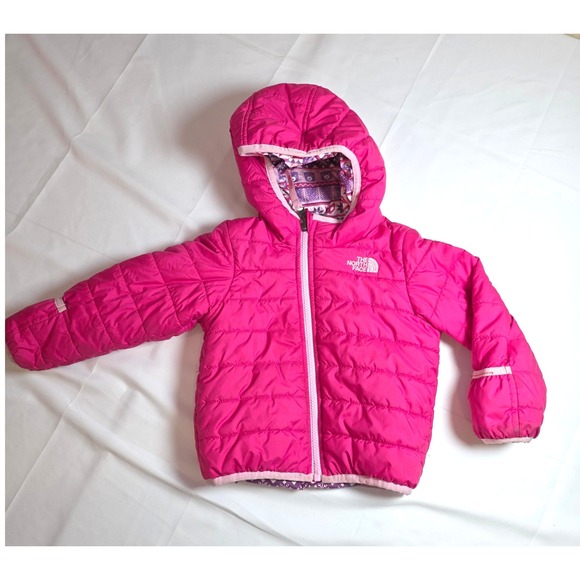 The North Face Other - The North‎ Face Toddler Reversible Puffer Jacket Pink Fair Isle Print Hooded